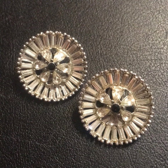 Vintage RETRO CRYSTAL Earrings 1950s. HIGH QUALITY